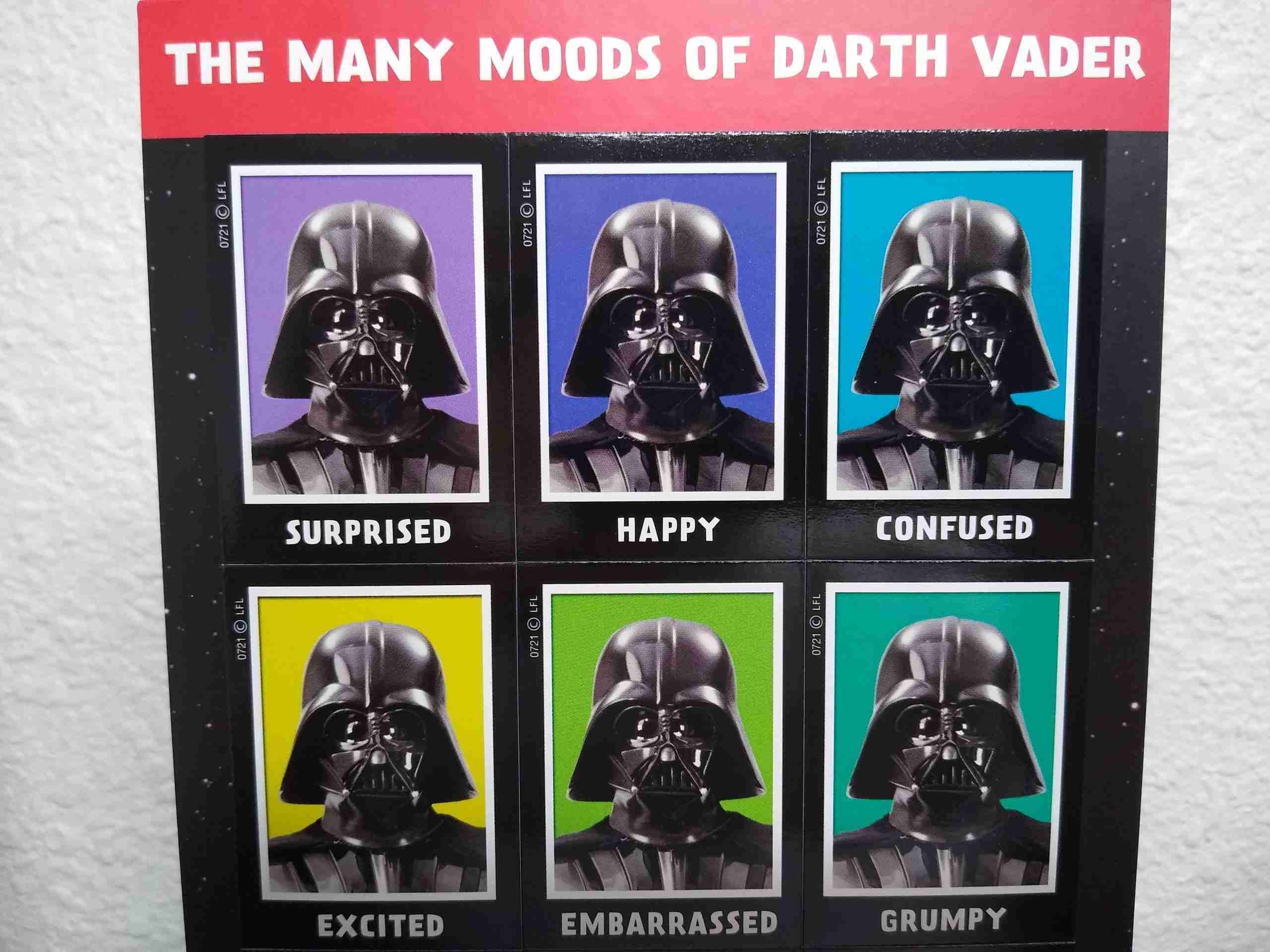 Darth Vader Emotion Card and Magnets - credit to Disney