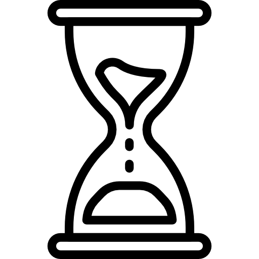 Hourglass icon with sand falling